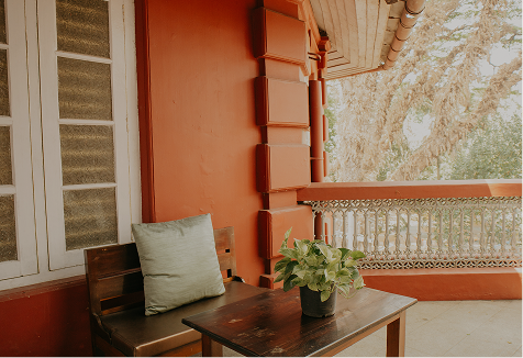 Furnished balcony corner